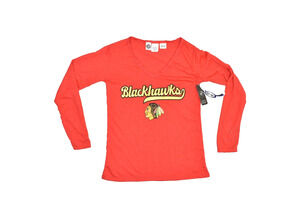 NEW Chicago Blackhawks Marathon Ladies Knit LS Top NHL Fanwear Red Size M Concep